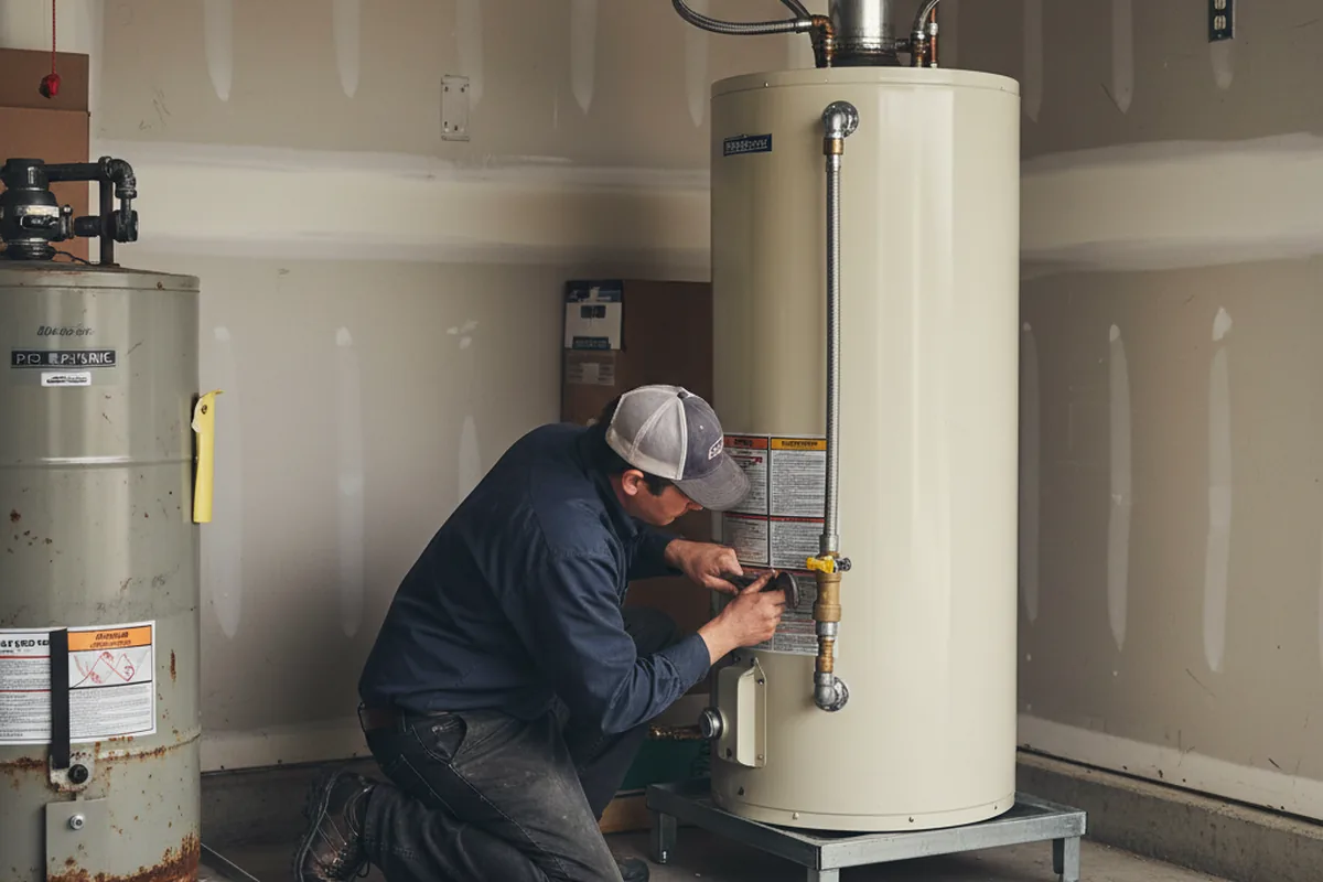 Water heater and shutoff valve replacement in Anza