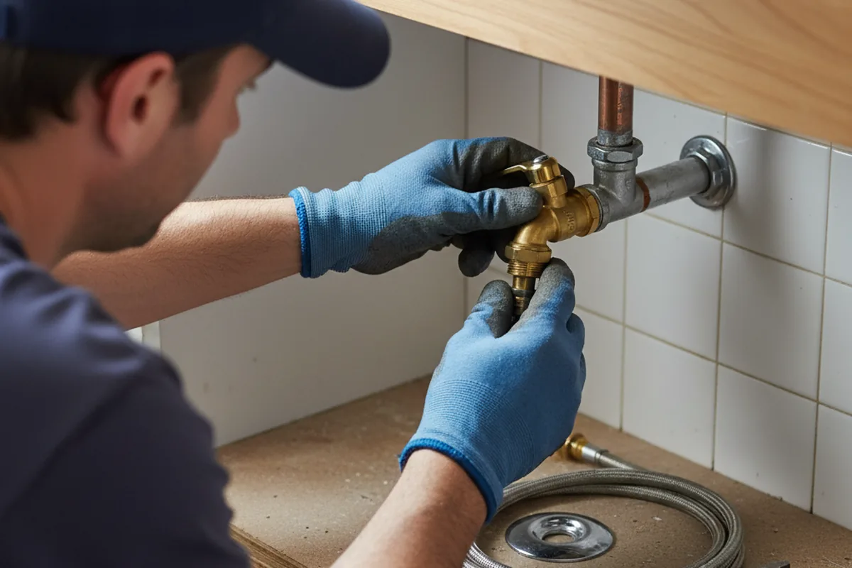 Shutoff valve and fitting work during Faucet and Fixture Repair in Anza
